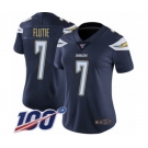 Women's Los Angeles Chargers #7 Doug Flutie Navy Blue Team Color Vapor Untouchable Limited Player 100th Season Football Jersey