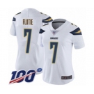 Women's Los Angeles Chargers #7 Doug Flutie White Vapor Untouchable Limited Player 100th Season Football Jersey