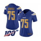 Women's Los Angeles Chargers #75 Michael Schofield Limited Electric Blue Rush Vapor Untouchable 100th Season Football Jersey