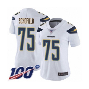 Women's Los Angeles Chargers #75 Michael Schofield White Vapor Untouchable Limited Player 100th Season Football Jersey