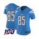 Women's Los Angeles Chargers #85 Antonio Gates Electric Blue Alternate Vapor Untouchable Limited Player 100th Season Football Jersey