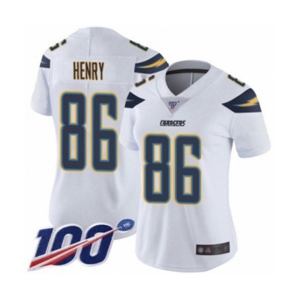 Women's Los Angeles Chargers #86 Hunter Henry White Vapor Untouchable Limited Player 100th Season Football Jersey