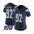 Women's Los Angeles Chargers #92 Brandon Mebane Navy Blue Team Color Vapor Untouchable Limited Player 100th Season Football Jersey