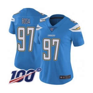 Women's Los Angeles Chargers #97 Joey Bosa Electric Blue Alternate Vapor Untouchable Limited Player 100th Season Football Jersey