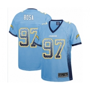 Women's Los Angeles Chargers #97 Joey Bosa Elite Electric Blue Drift Fashion Football Jersey