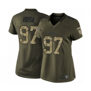 Women's Los Angeles Chargers #97 Joey Bosa Green Salute to Service Football Jersey