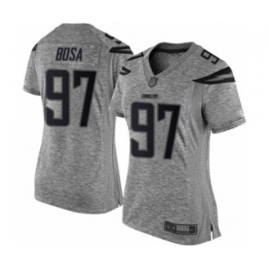 Women's Los Angeles Chargers #97 Joey Bosa Limited Gray Gridiron Football Jersey