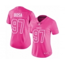 Women's Los Angeles Chargers #97 Joey Bosa Limited Pink Rush Fashion Football Jersey