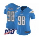 Women's Los Angeles Chargers #98 Isaac Rochell Electric Blue Alternate Vapor Untouchable Limited Player 100th Season Football Jersey