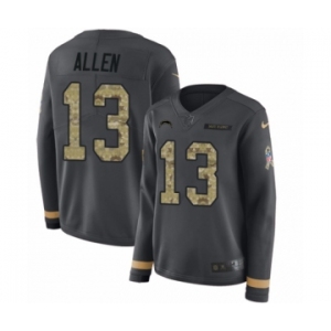 Women's Nike Los Angeles Chargers #13 Keenan Allen Limited Black Salute to Service Therma Long Sleeve NFL Jersey