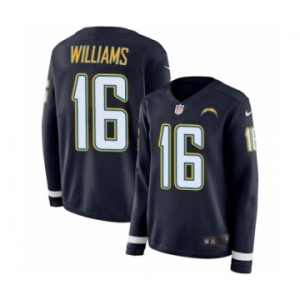 Women's Nike Los Angeles Chargers #16 Tyrell Williams Limited Navy Blue Therma Long Sleeve NFL Jersey