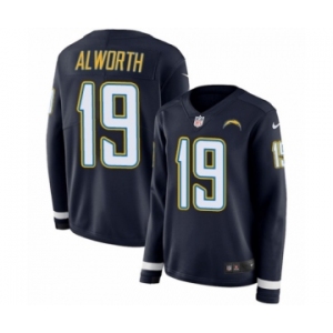 Women's Nike Los Angeles Chargers #19 Lance Alworth Limited Navy Blue Therma Long Sleeve NFL Jersey