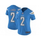 Women's Nike Los Angeles Chargers #2 Josh Lambo Vapor Untouchable Limited Electric Blue Alternate NFL Jersey