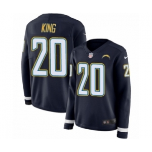 Women's Nike Los Angeles Chargers #20 Desmond King Limited Navy Blue Therma Long Sleeve NFL Jersey