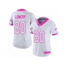 Women's Nike Los Angeles Chargers #20 Dwight Lowery Limited White Pink Rush Fashion NFL Jersey