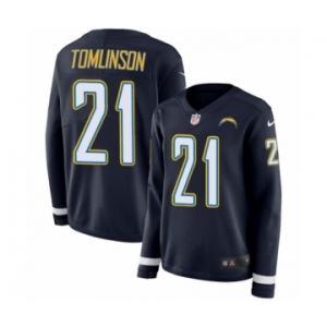 Women's Nike Los Angeles Chargers #21 LaDainian Tomlinson Limited Navy Blue Therma Long Sleeve NFL Jersey