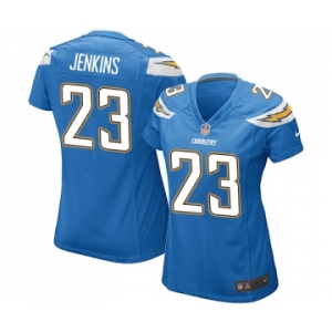 Women's Nike Los Angeles Chargers #23 Rayshawn Jenkins Game Electric Blue Alternate NFL Jersey