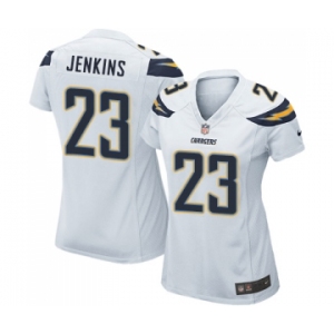 Women's Nike Los Angeles Chargers #23 Rayshawn Jenkins Game White NFL Jersey
