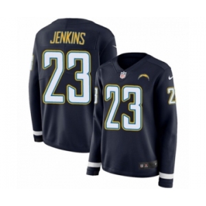 Women's Nike Los Angeles Chargers #23 Rayshawn Jenkins Limited Navy Blue Therma Long Sleeve NFL Jersey