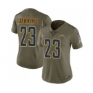 Women's Nike Los Angeles Chargers #23 Rayshawn Jenkins Limited Olive 2017 Salute to Service NFL Jersey