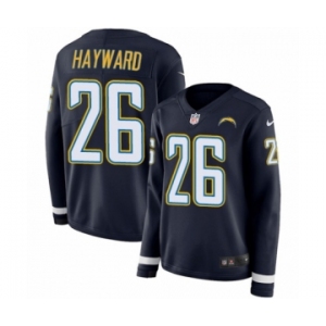 Women's Nike Los Angeles Chargers #26 Casey Hayward Limited Navy Blue Therma Long Sleeve NFL Jersey