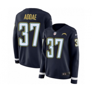 Women's Nike Los Angeles Chargers #37 Jahleel Addae Limited Navy Blue Therma Long Sleeve NFL Jersey