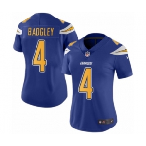 Women's Nike Los Angeles Chargers #4 Michael Badgley Limited Electric Blue Rush Vapor Untouchable NFL Jersey