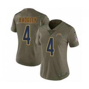 Women's Nike Los Angeles Chargers #4 Michael Badgley Limited Olive 2017 Salute to Service NFL Jersey