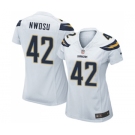 Women's Nike Los Angeles Chargers #42 Uchenna Nwosu Game White NFL Jersey