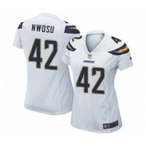 Women's Nike Los Angeles Chargers #42 Uchenna Nwosu Game White NFL Jersey