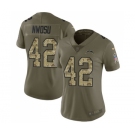 Women's Nike Los Angeles Chargers #42 Uchenna Nwosu Limited Olive Camo 2017 Salute to Service NFL Jersey