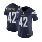 Women's Nike Los Angeles Chargers #42 Uchenna Nwosu Navy Blue Team Color Vapor Untouchable Limited Player NFL Jersey