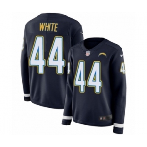 Women's Nike Los Angeles Chargers #44 Kyzir White Limited Navy Blue Therma Long Sleeve NFL Jersey