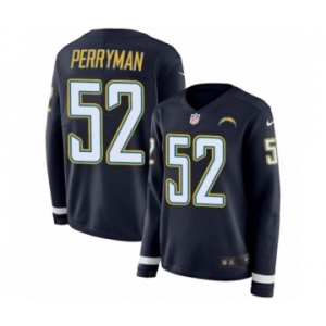 Women's Nike Los Angeles Chargers #52 Denzel Perryman Limited Navy Blue Therma Long Sleeve NFL Jersey