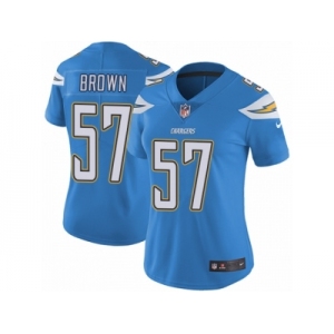 Women's Nike Los Angeles Chargers #57 Jatavis Brown Vapor Untouchable Limited Electric Blue Alternate NFL Jersey