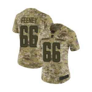 Women's Nike Los Angeles Chargers #66 Dan Feeney Limited Camo 2018 Salute to Service NFL Jersey