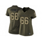 Women's Nike Los Angeles Chargers #66 Dan Feeney Limited Green Salute to Service NFL Jersey