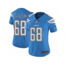 Women's Nike Los Angeles Chargers #68 Matt Slauson Vapor Untouchable Limited Electric Blue Alternate NFL Jersey