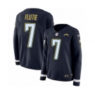 Women's Nike Los Angeles Chargers #7 Doug Flutie Limited Navy Blue Therma Long Sleeve NFL Jersey