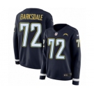 Women's Nike Los Angeles Chargers #72 Joe Barksdale Limited Navy Blue Therma Long Sleeve NFL Jersey