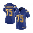 Women's Nike Los Angeles Chargers #75 Michael Schofield Limited Electric Blue Rush Vapor Untouchable NFL Jersey