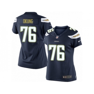 Women's Nike Los Angeles Chargers #76 Russell Okung Limited Navy Blue Team Color NFL Jersey