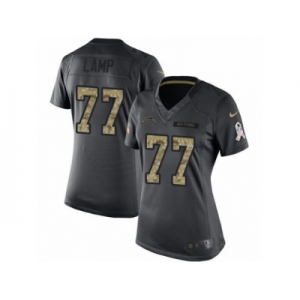 Women's Nike Los Angeles Chargers #77 Forrest Lamp Limited Black 2016 Salute to Service NFL Jersey