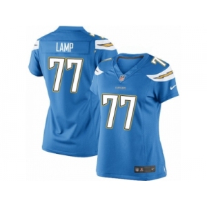 Women's Nike Los Angeles Chargers #77 Forrest Lamp Limited Electric Blue Alternate NFL Jersey