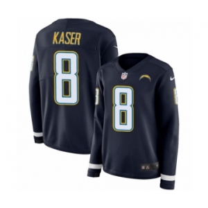 Women's Nike Los Angeles Chargers #8 Drew Kaser Limited Navy Blue Therma Long Sleeve NFL Jersey