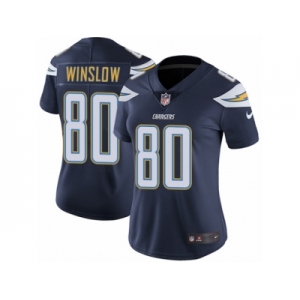 Women's Nike Los Angeles Chargers #80 Kellen Winslow Vapor Untouchable Limited Navy Blue Team Color NFL Jersey