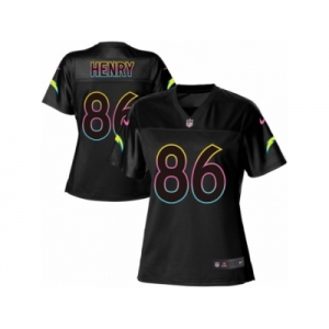 Women's Nike Los Angeles Chargers #86 Hunter Henry Game Black Fashion NFL Jersey