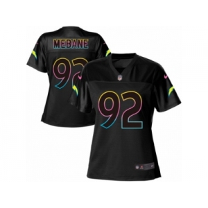 Women's Nike Los Angeles Chargers #92 Brandon Mebane Game Black Fashion NFL Jersey