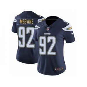 Women's Nike Los Angeles Chargers #92 Brandon Mebane Vapor Untouchable Limited Navy Blue Team Color NFL Jersey