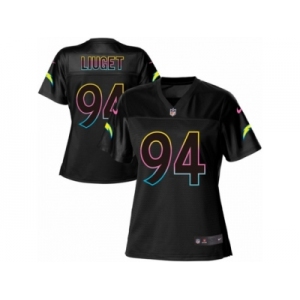 Women's Nike Los Angeles Chargers #94 Corey Liuget Game Black Fashion NFL Jersey